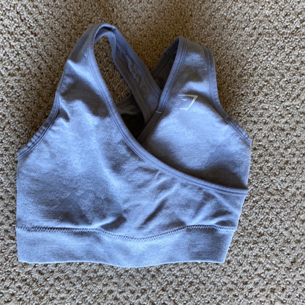 Gymshark camo wrap sports bra purple grey color!